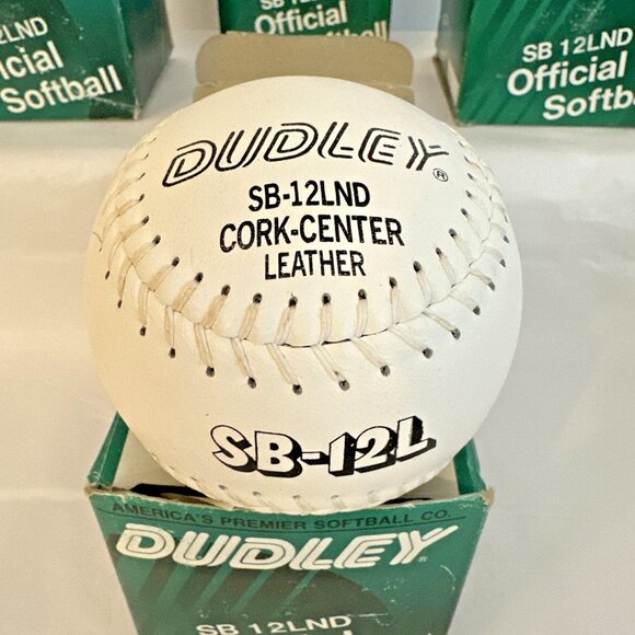 Dudley Spalding LOT OF 4 Leather Softball White SB12LND Cork Core 12" New In Box - Picture 2 of 5